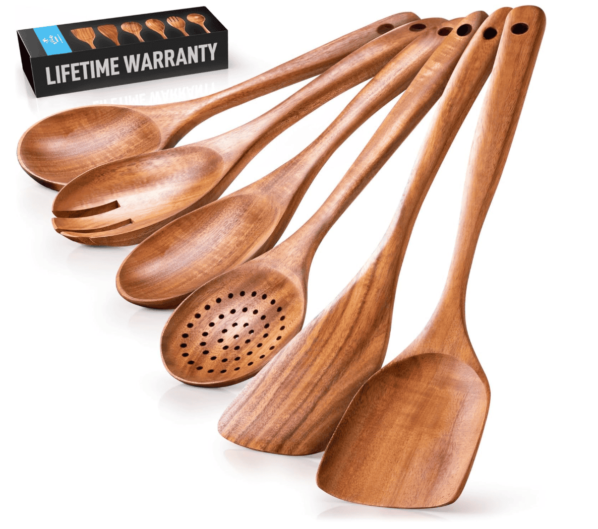 set of wooden spoons for kitchen