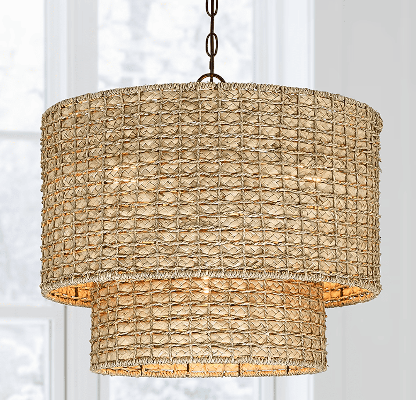 wicker chandalier for modern kitchen