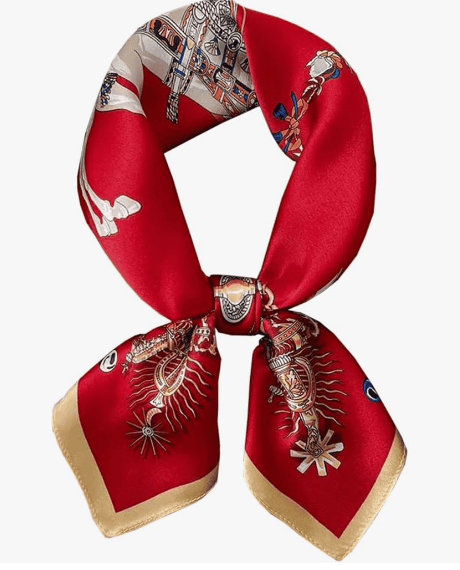 A red silk scarf
