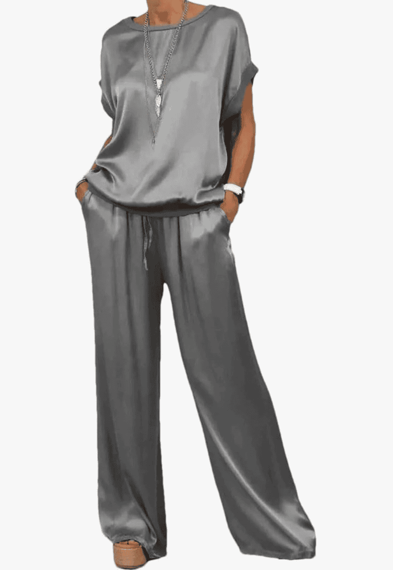 two piece satin outfit
