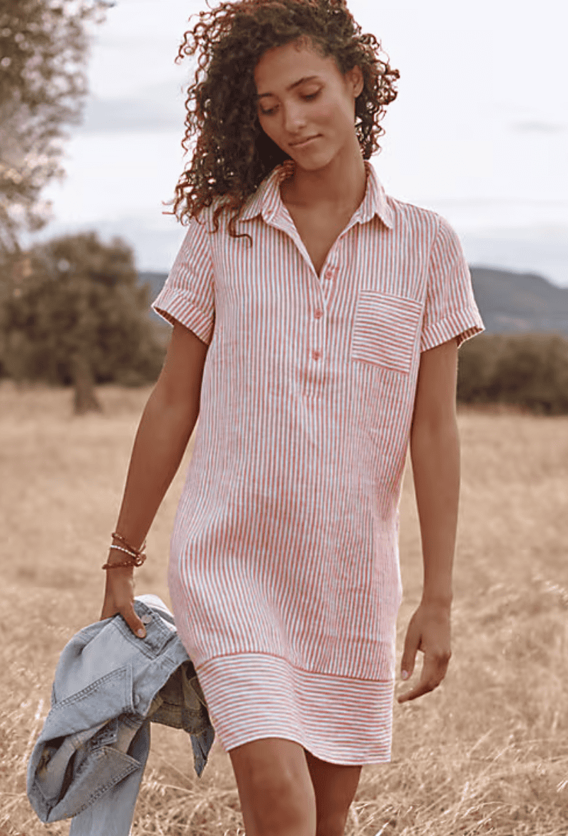 striped garnet hill shirt dress