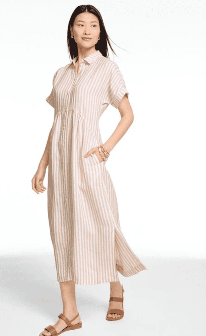 talbot's striped shirt dress