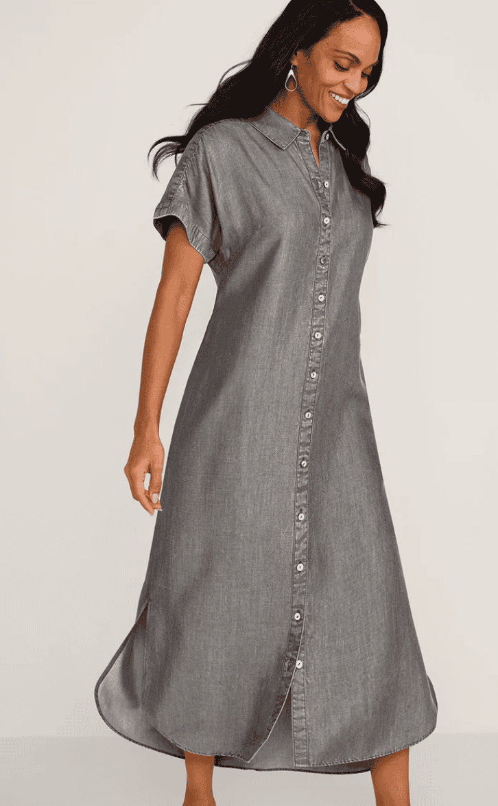 soft surroundings gray shirt dress
