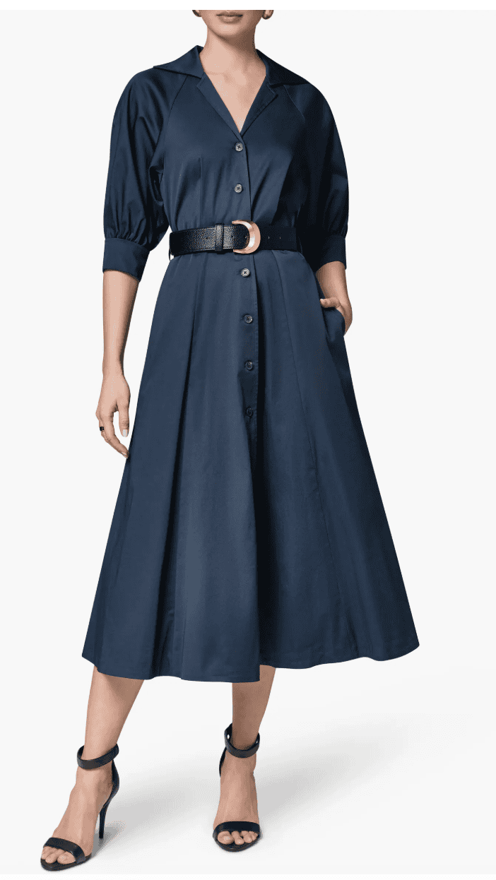 donna karan belted midi shirtdress
