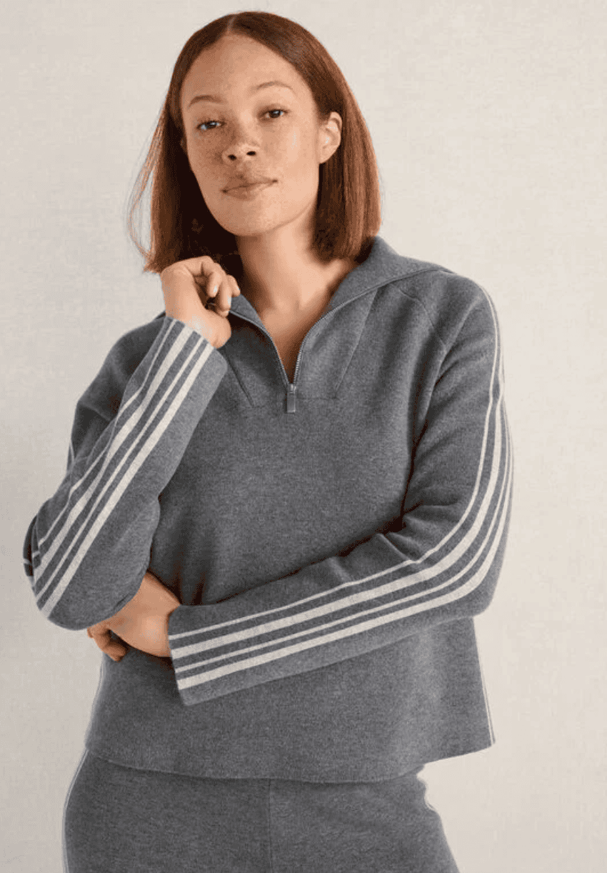 Talbots Side Stripe Half-Zip Pullover