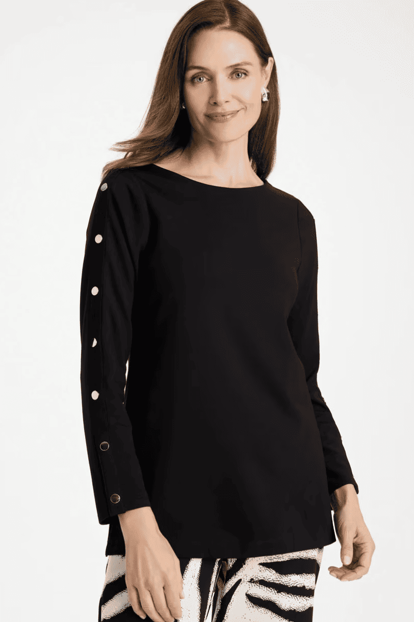 Chico's Ponte Button Sleeve Tunic