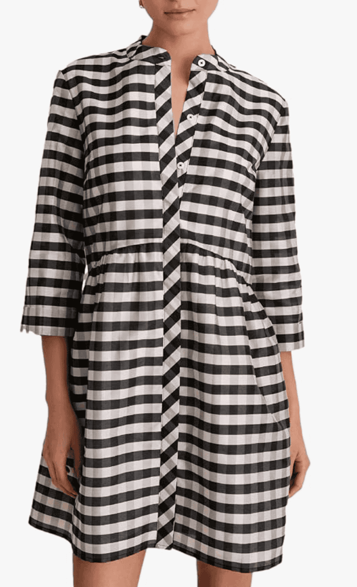 Amazon Shiyifa Gingham Empire Waist Mini Dress