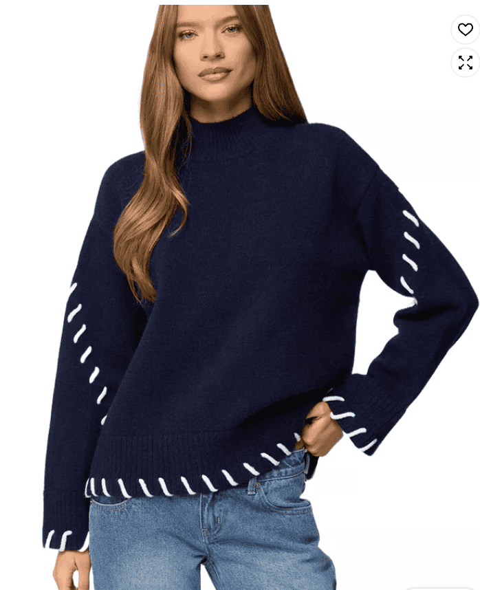 Edikted Women's Indah Contrast Stitch Oversized Sweater