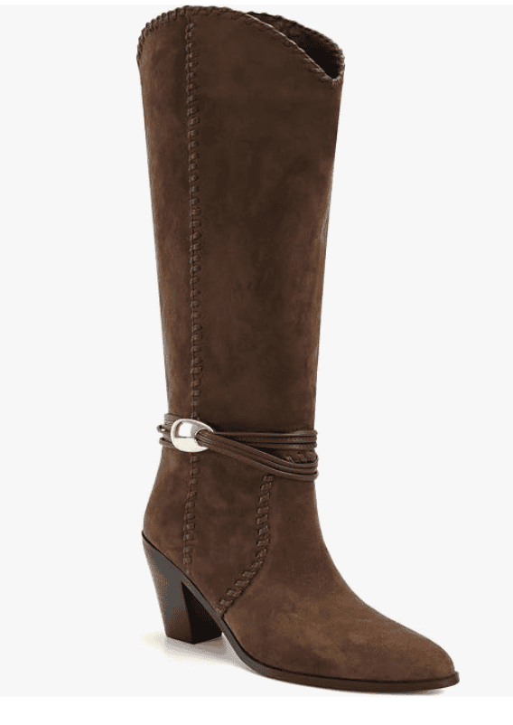 Suede Cowboy Boots Dark Brown