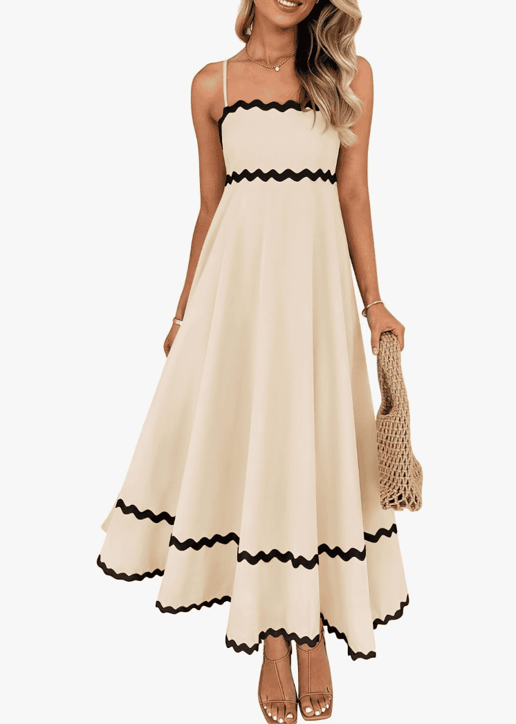 ZESICA Women's 2026 Summer Spaghetti Straps Midi Dress