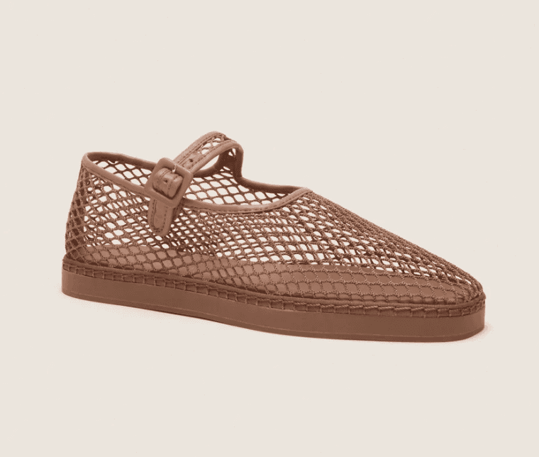 Tuckernuck Brown Netted Mesh Rita Mary Janes