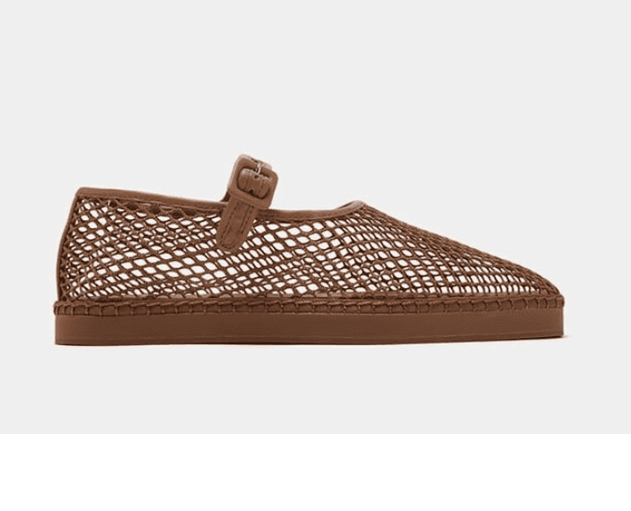 Mesh Ballet Flats Square Toe Breathable Mary Jane Platform Flats