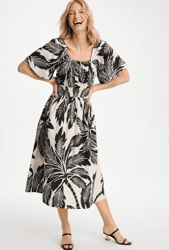 Palm Off-Shoulder Dress