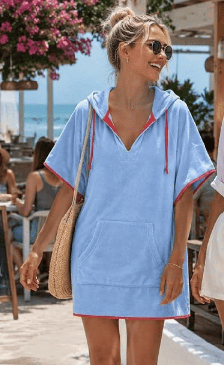VAOYIU Hooded Terry Cloth Cover Up