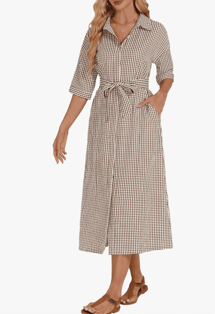 Plaid Midi Dress