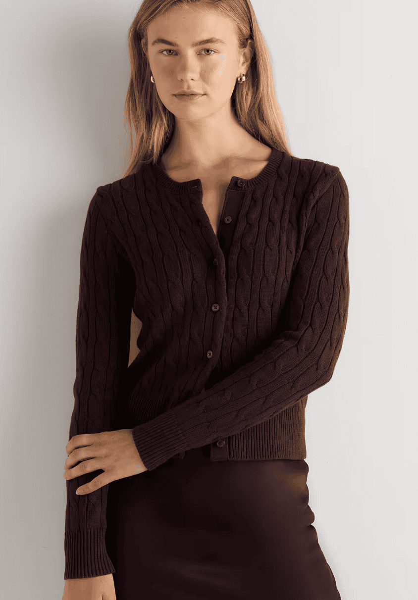Quince 100% Organic Cotton Cable Crew Cardigan