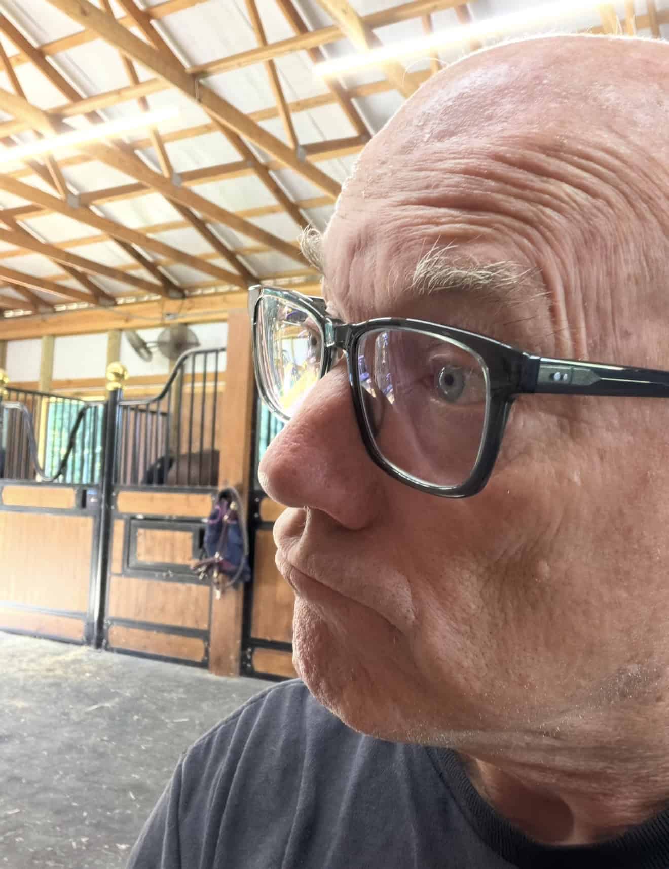 JD wearing Warby Parker Luis Glasses