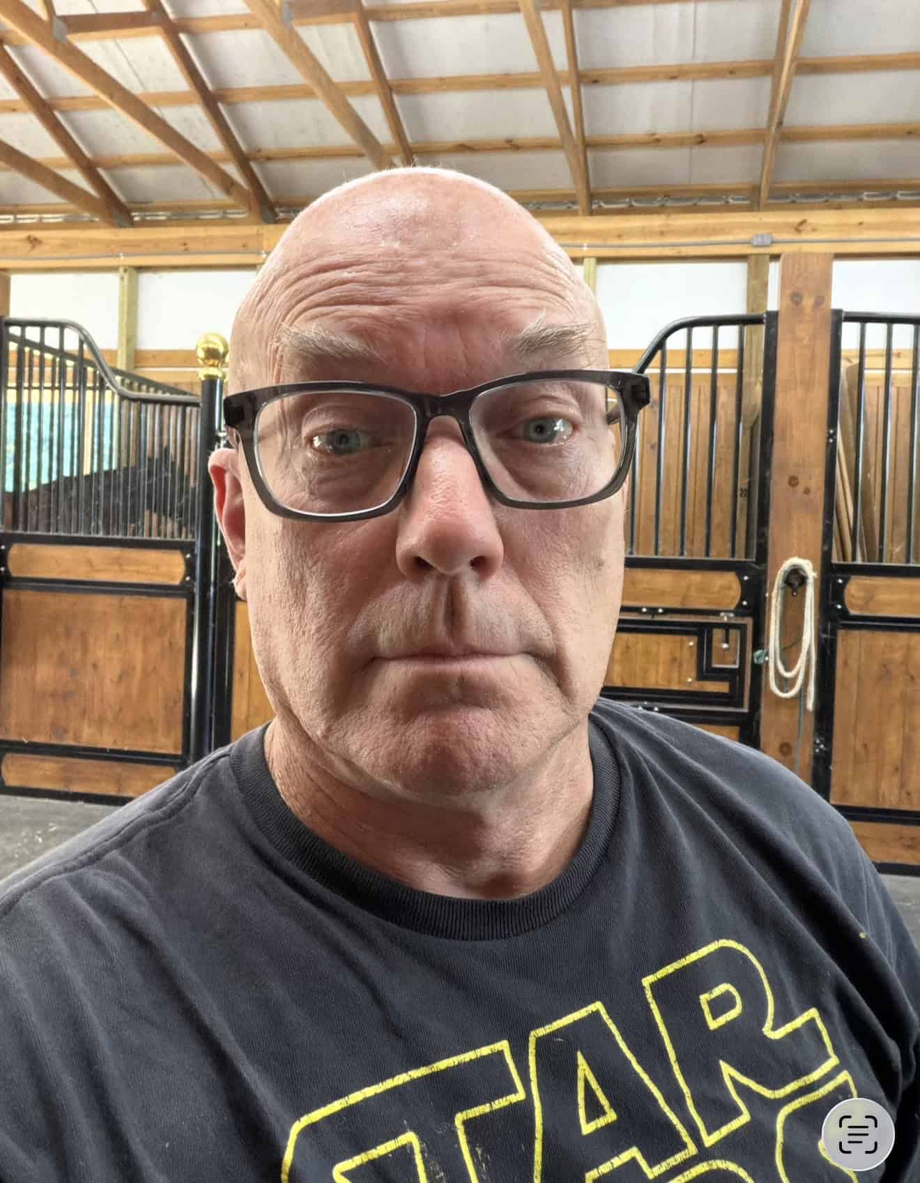 JD wearing Warby Parker Luis Glasses
