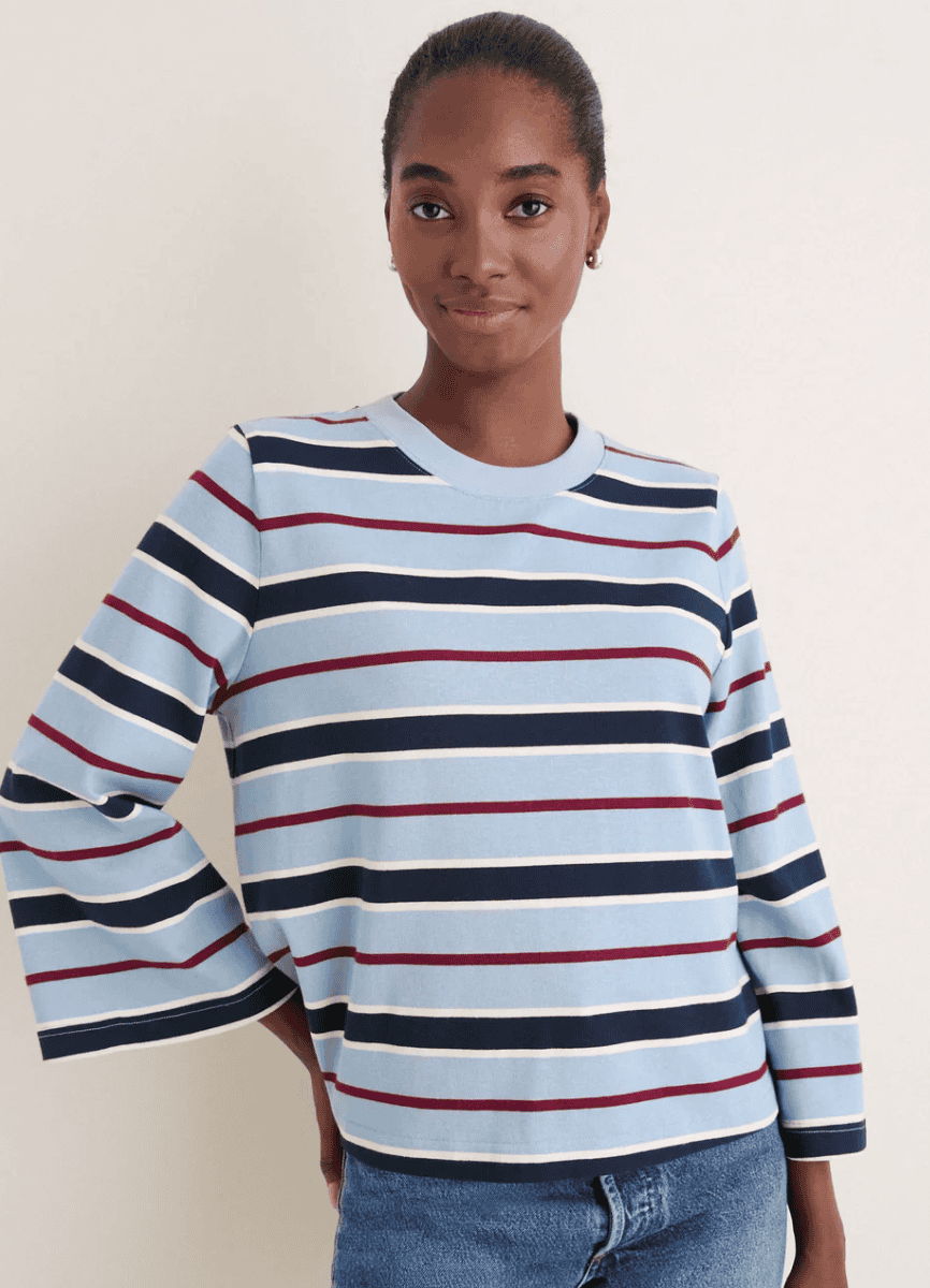 Tuckernuck Blue Collegiate Stripe Adler Tee
