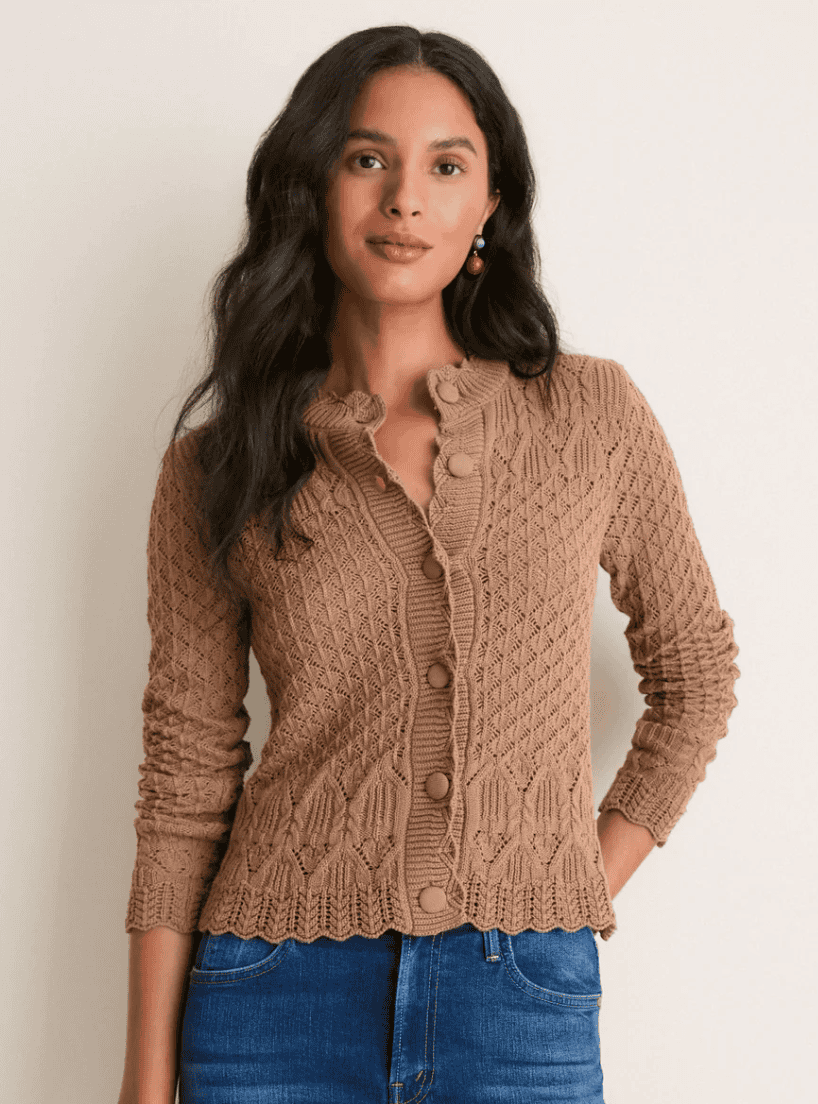 Tuckernuck Mocha Pointelle Capucine Cardigan