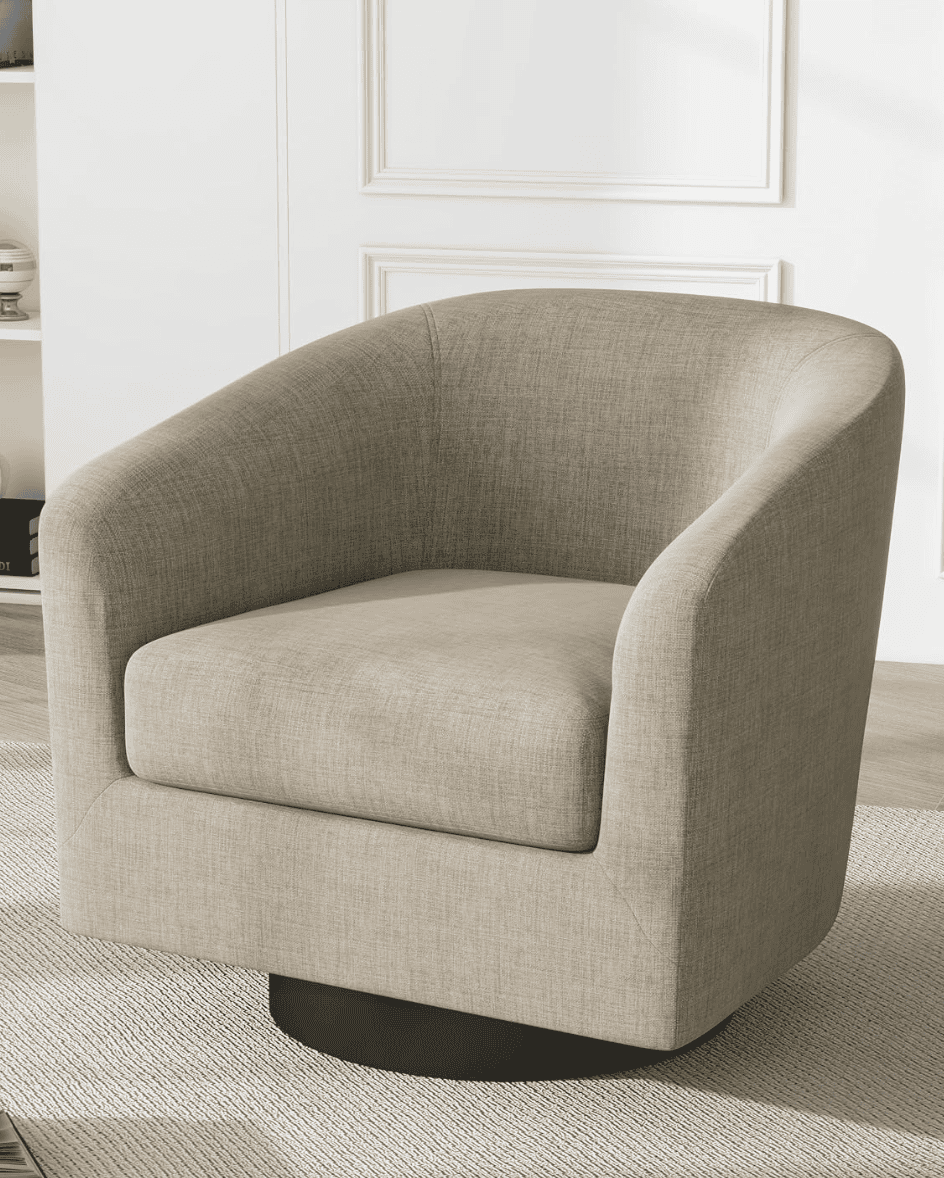 Birch Lane Bennett Upholstered Swivel Barrel Chair