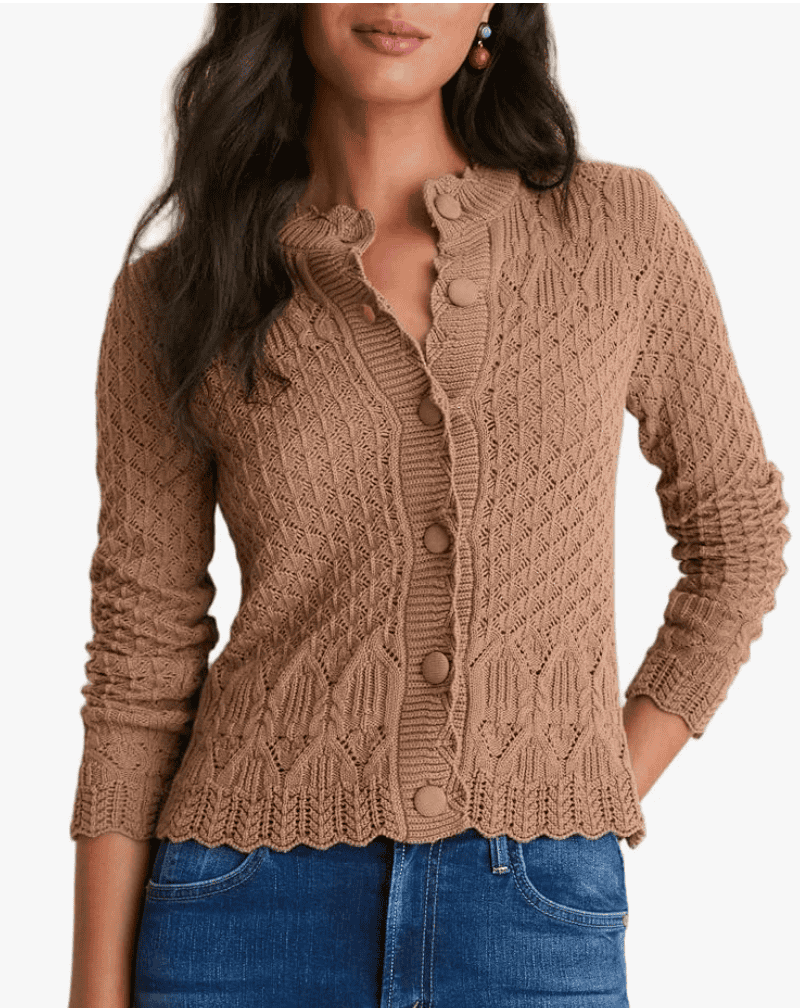 Amazon Songling Pointelle Cardigan
