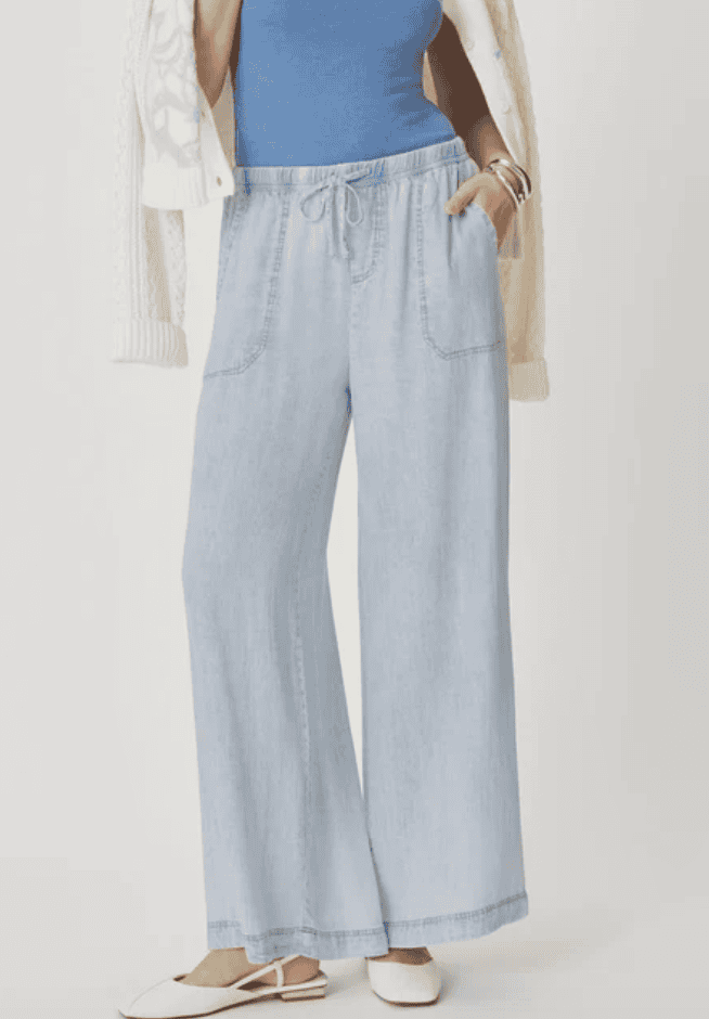 Splendid Angie Bleached Indigo Palazzo Pant
