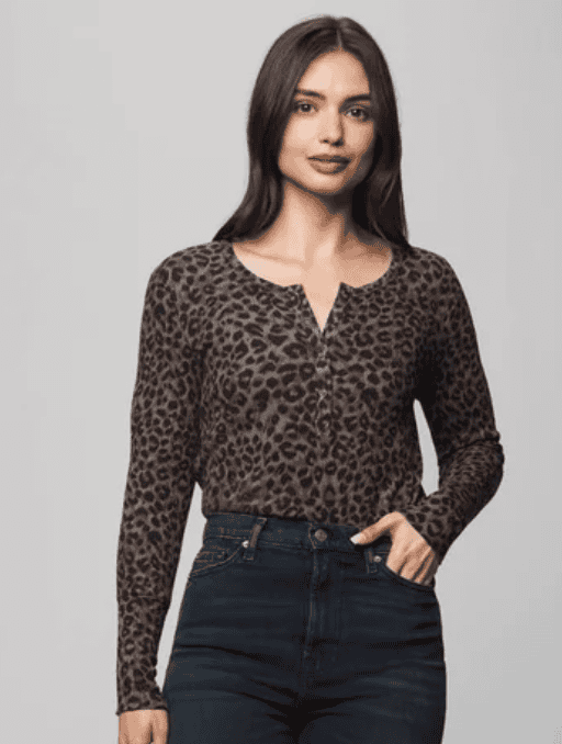Splendid Thermal Forever Leopard Henley