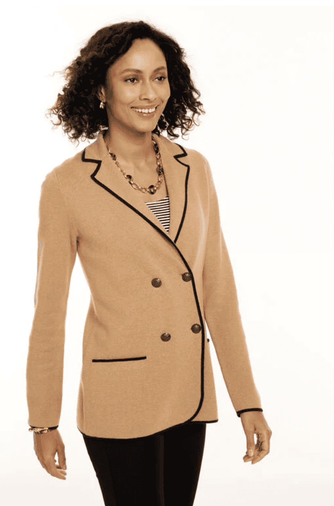 Talbots Tipped Sweater Blazer