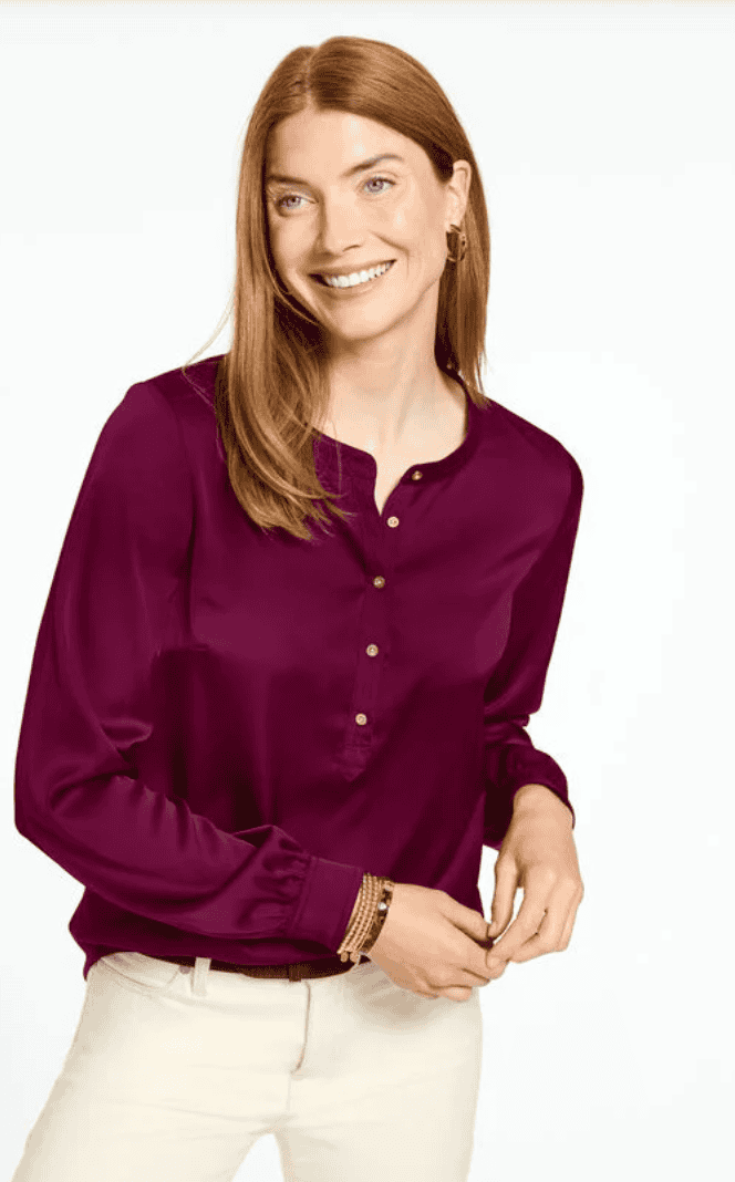 Talbots Soft Satin Charmeuse Top