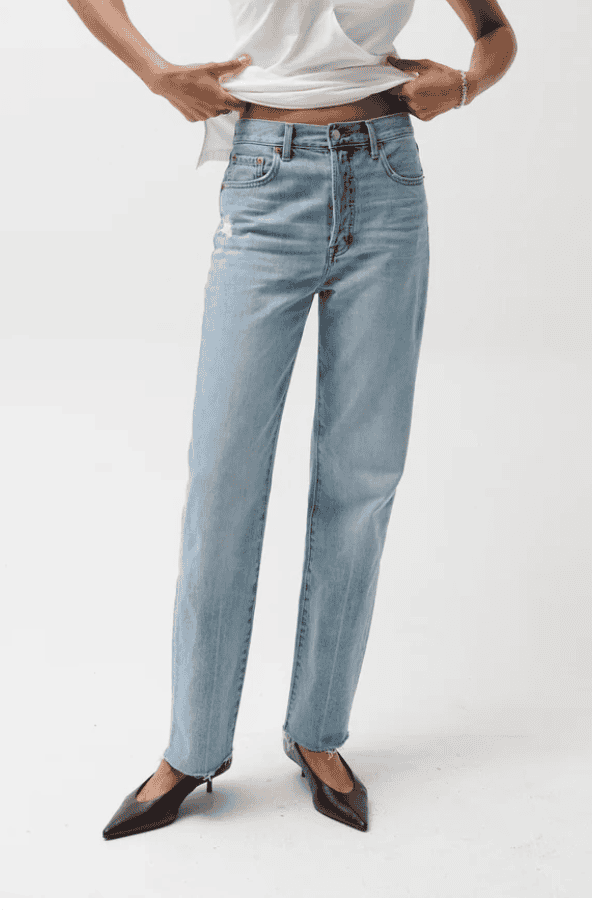Lexi Mid Rise Bowed Straight - Stellar