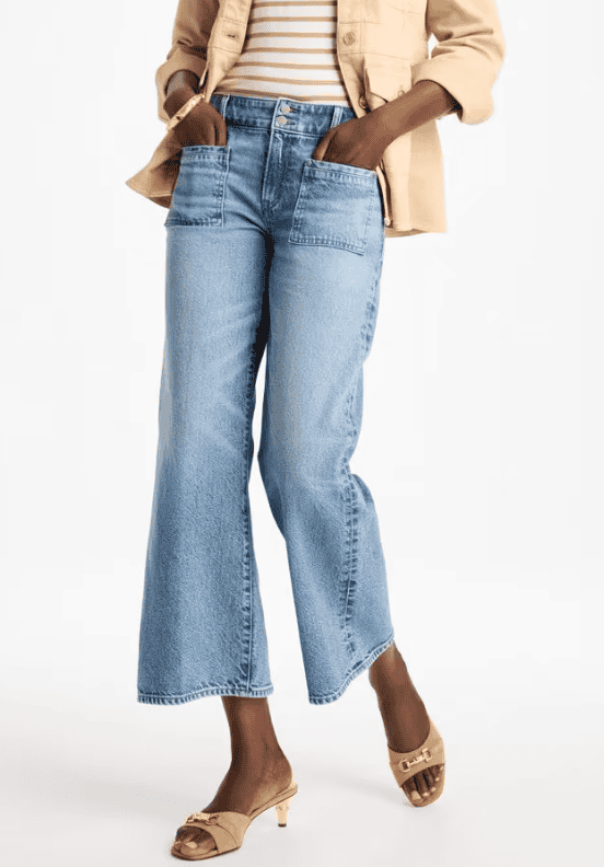 Vintage Chic Wide Crop Flare Jeans