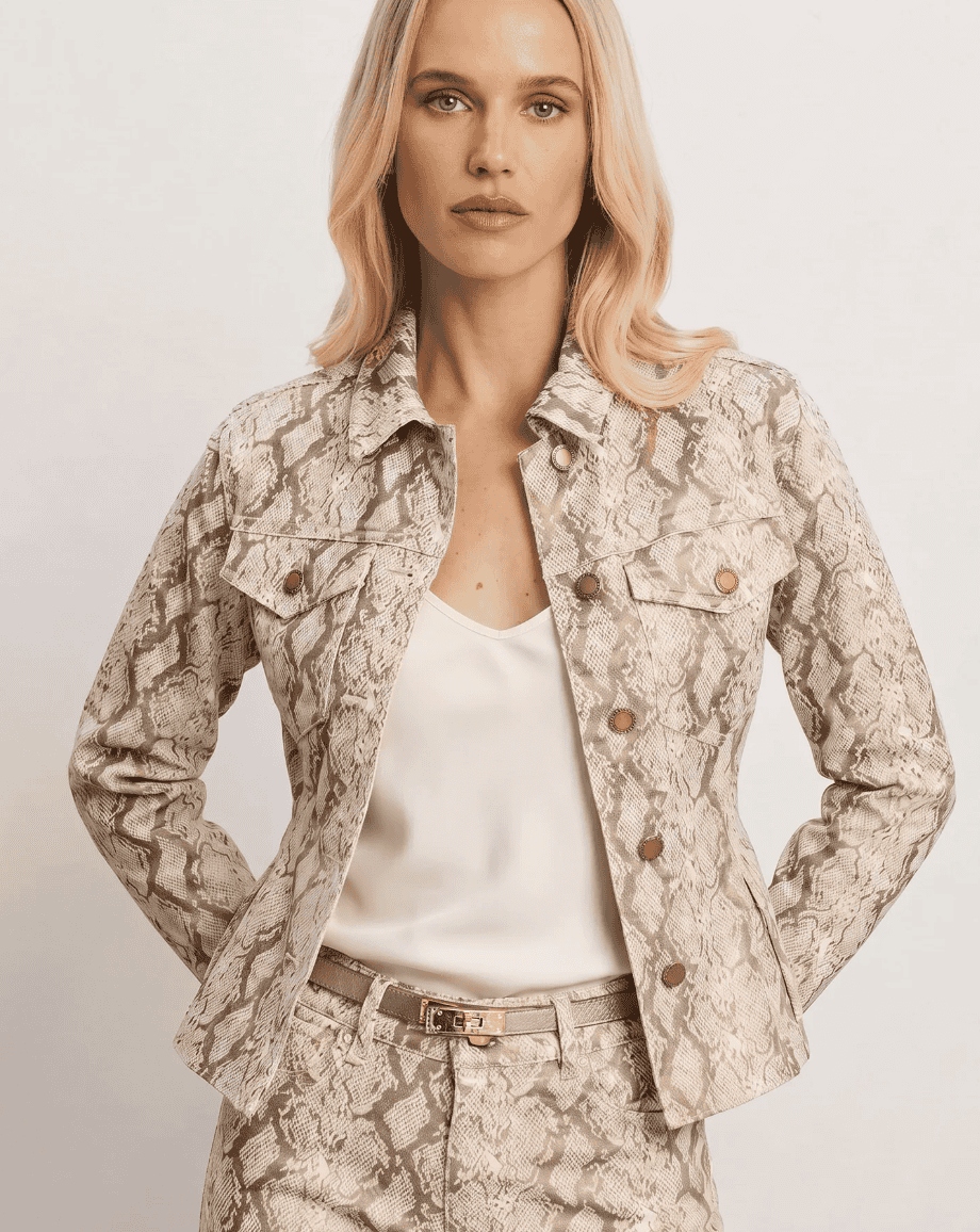 Bethanie Denim Jacket - Gold Python