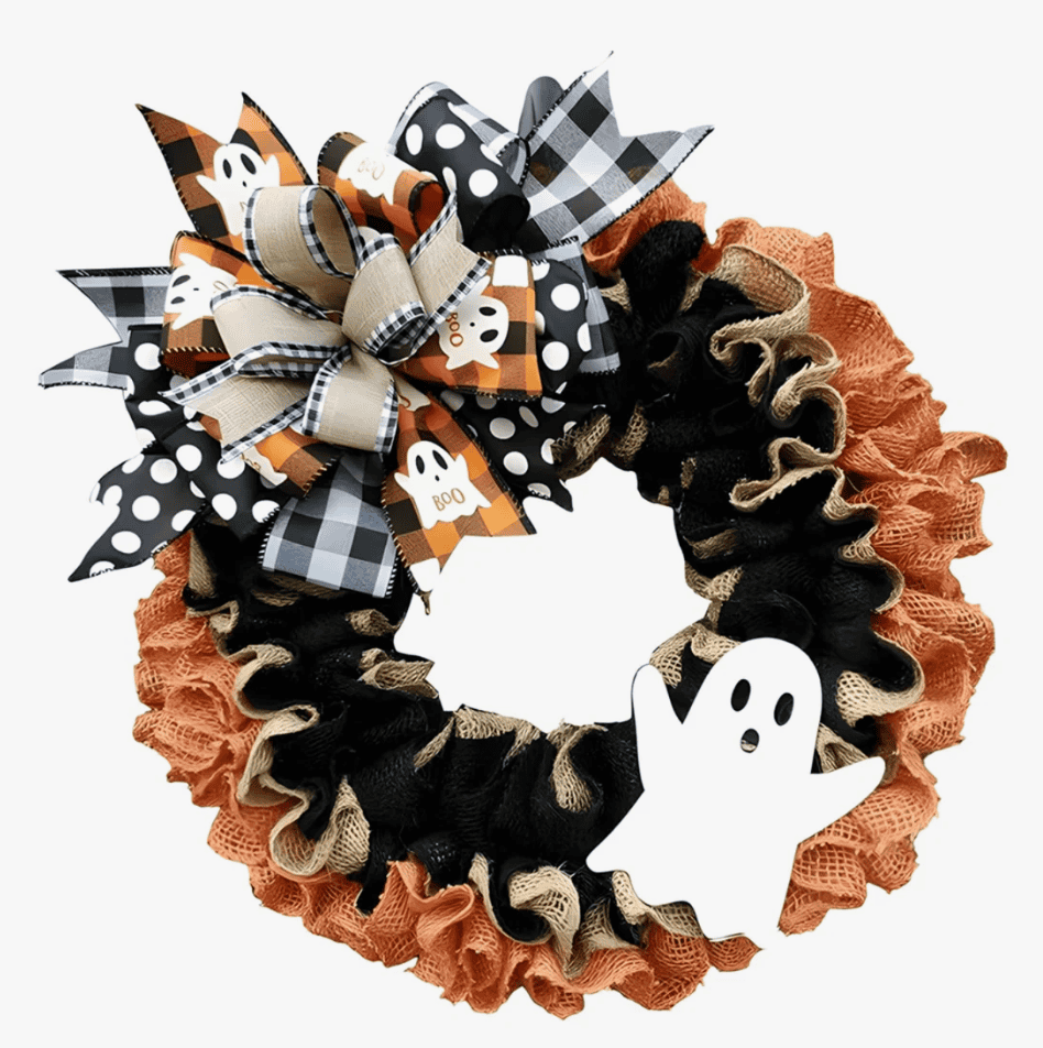 Farmhouse Ghost Burlap Wreath
