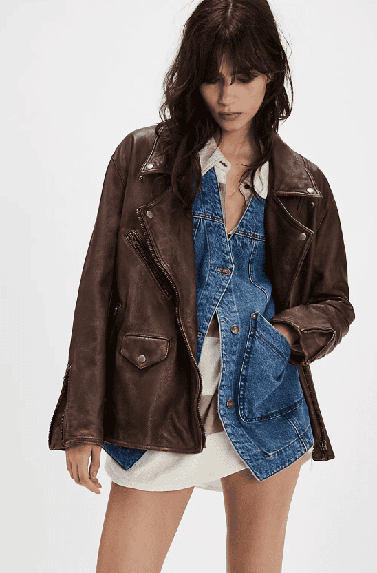 Free People We The Free Jealousy Leather Moto Jacket