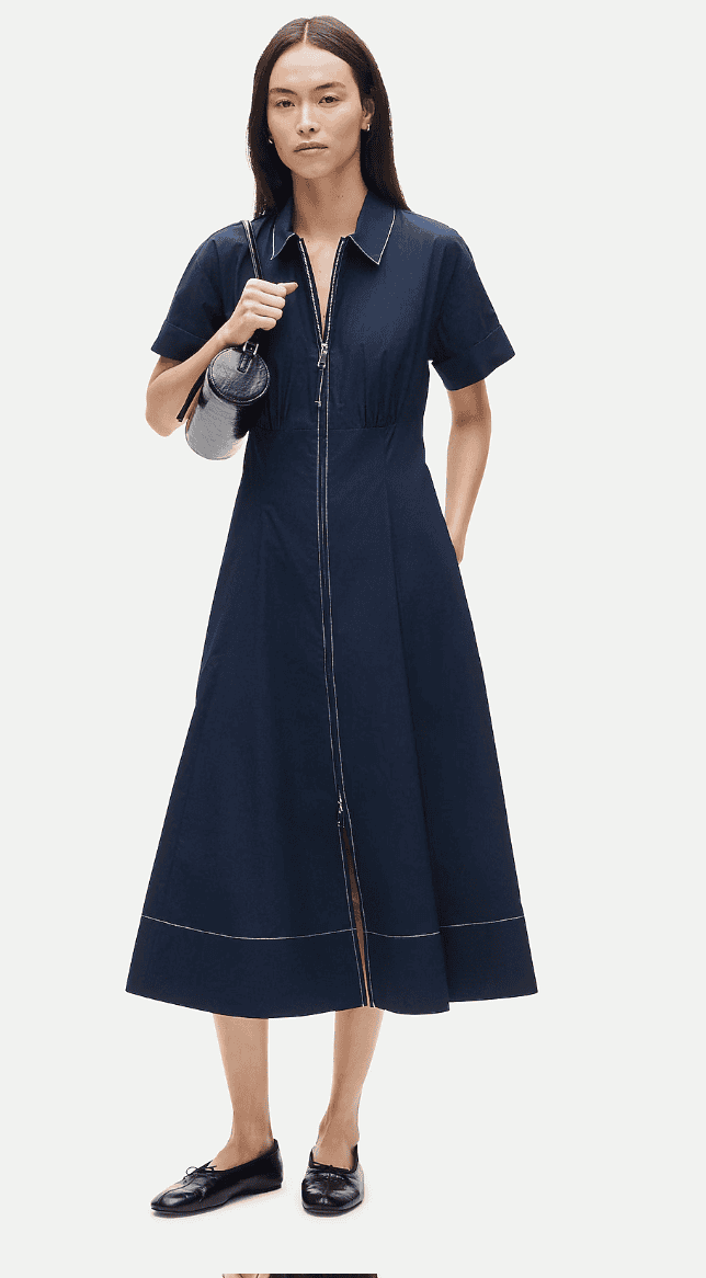 Arden shirt-dress in cotton poplin