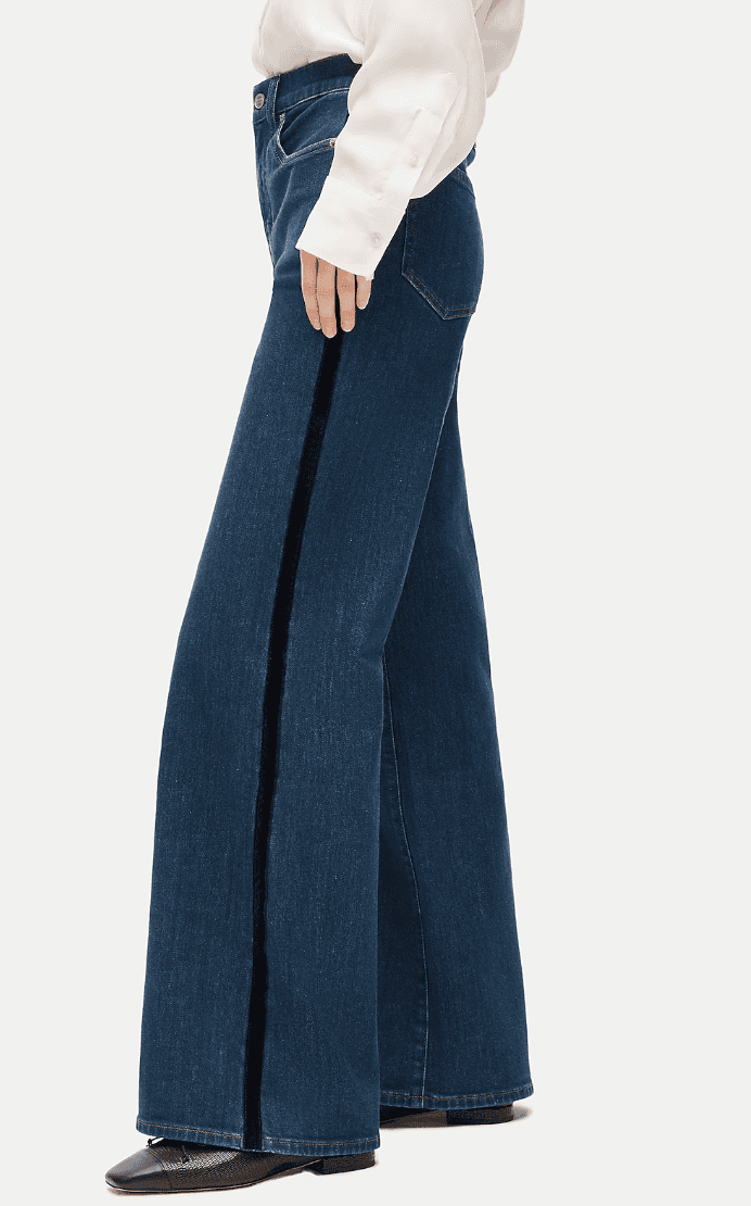 Denim trouser jean with corduroy stripe