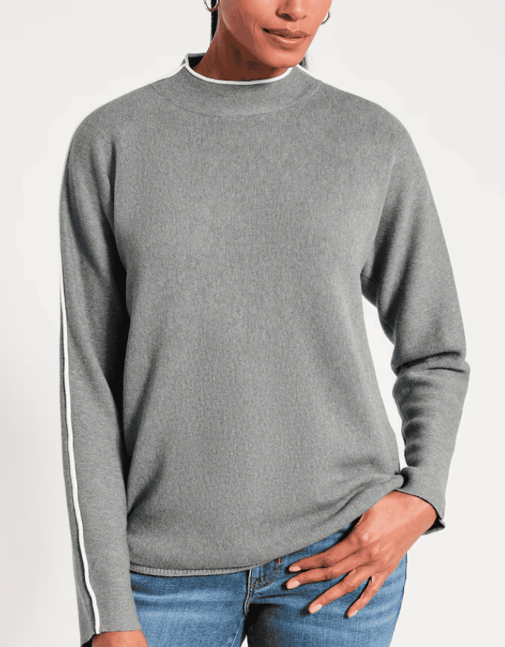 J.Jill Tipped Mock-Neck Sweater