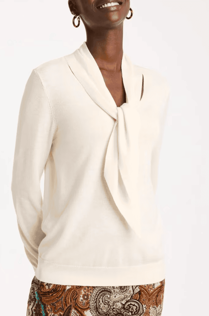 Chico's Tie Neck Sweater