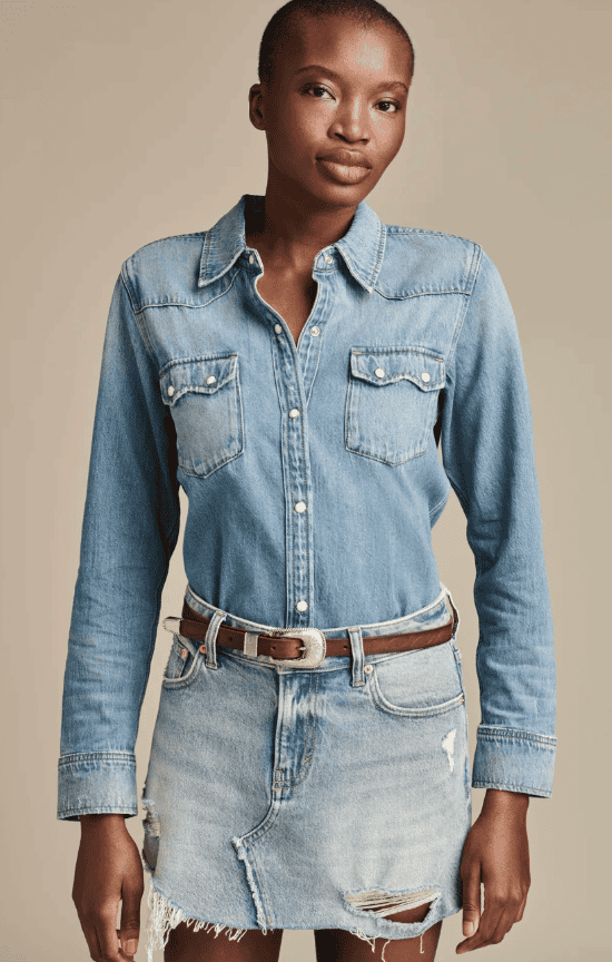 lucky brand denim western shirt