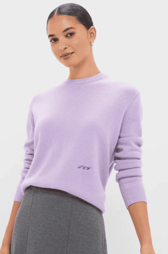 lavender sweater from tuckernuck