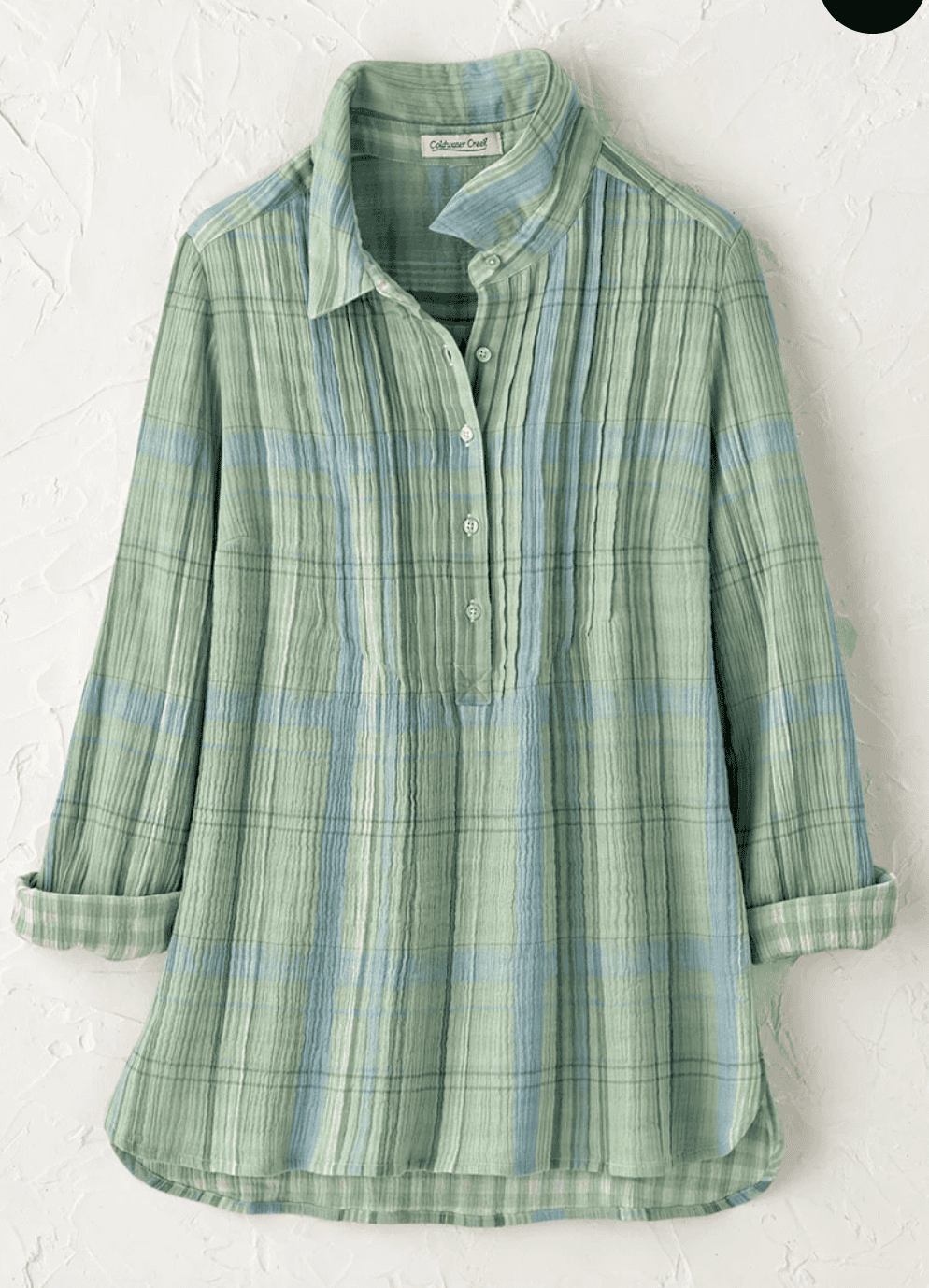 Coldwater Creek Ripple Creek Plaid Popover