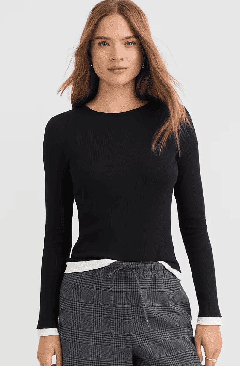 Loft Ruffle Double Layer Tee