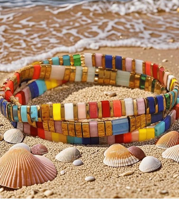 EQUBIO Tila Beaded Stretch Bracelet