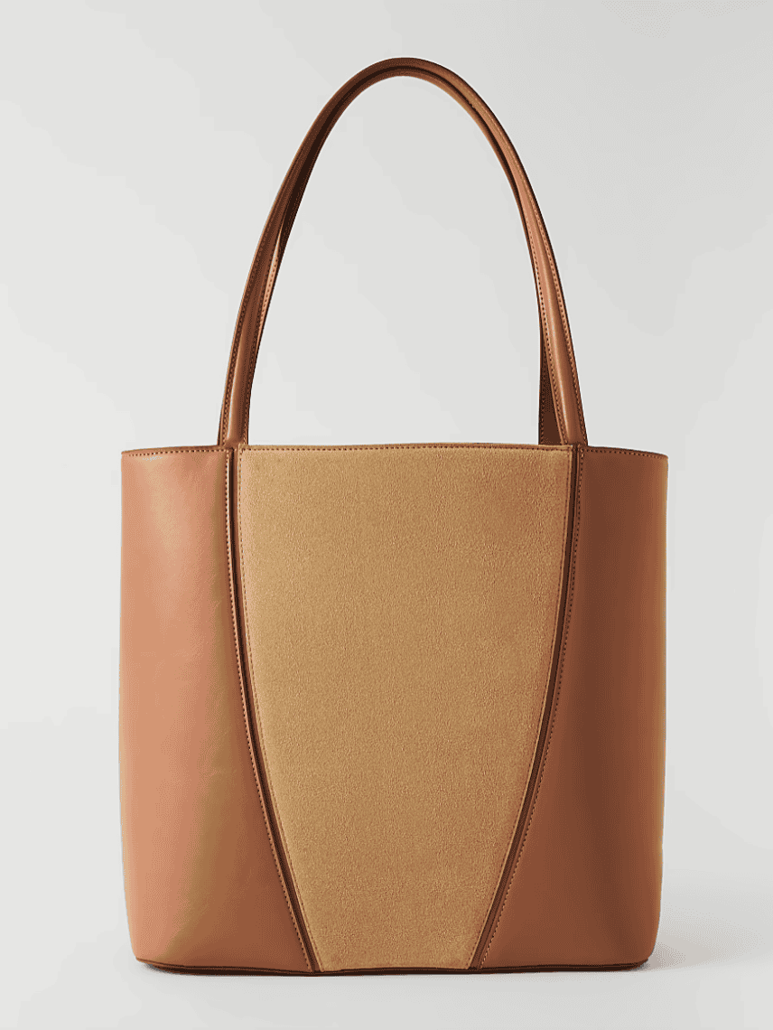 Mixed Material Tote