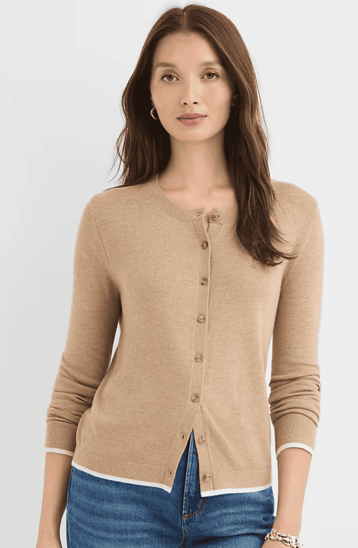 Signature Collection Tipped Cardigan