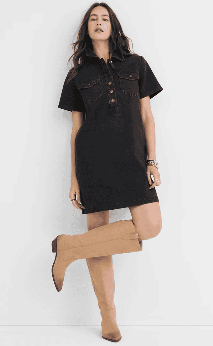 Denim Mini Pocket Dress