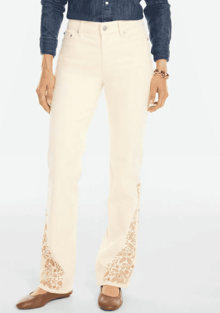 talbots barely boot jeans embroidered