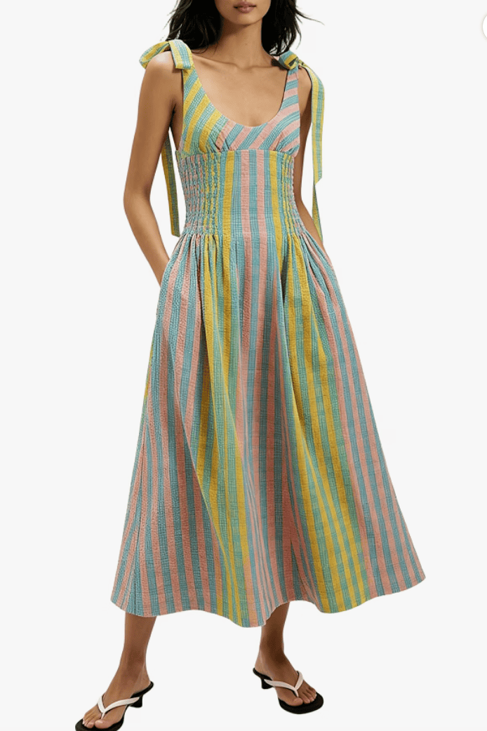 Tie Shoulder Maxi Dress