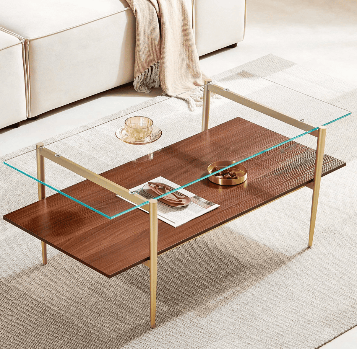 AGV Lighting Tadio Glass Coffee Table